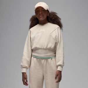 Jordan Flight Essentials oversized shirt met ronde hals voor kids - Bruin