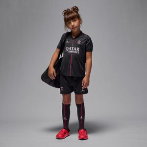 Paris Saint-Germain 2025/26 Stadium Fourth Jordan driedelig replica-voetbaltenue voor kleuters - Zwart