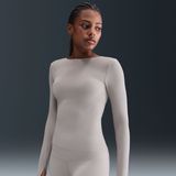 Nike Zenvy Dri-FIT damestop met lange mouwen - Grijs