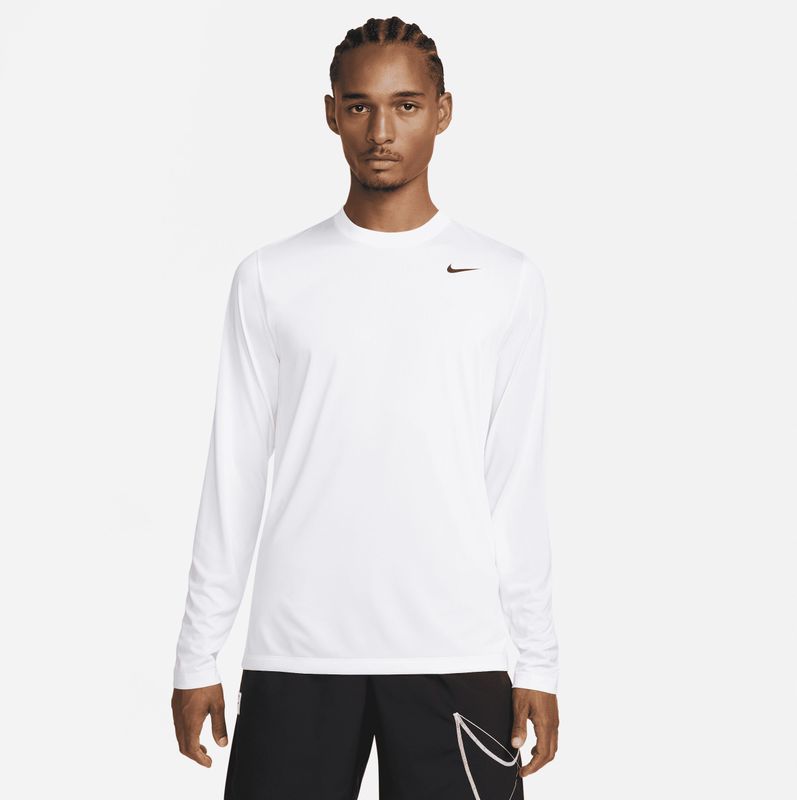 Nike Dri-FIT Legend fitnesstop met lange mouwen voor heren - Wit
