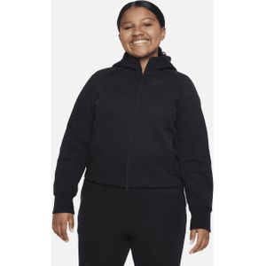 Nike Sportswear Tech Fleece Hoodie met rits over de hele lengte voor meisjes (ruimere maten) - Zwart