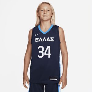 Griekenland (Road) Nike basketbaljersey voor kids - Blauw