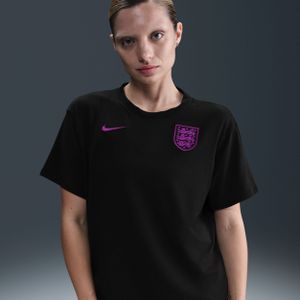 Engeland Relaxed Nike One Dri-FIT voetbaltop met korte mouwen voor dames - Zwart