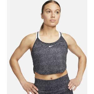 Nike Dri-FIT One Korte tanktop met print voor dames - Zwart