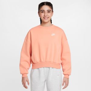 Nike Club Fleece sweatshirt met ronde hals en recht design voor meisjes - Oranje