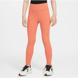 Nike One Dri-FIT legging met hoge taille voor meisjes - Oranje