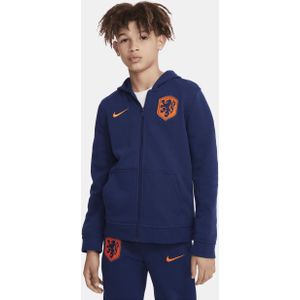 Nederland hoodie van sweatstof met rits over de hele lengte voor jongens - Blauw