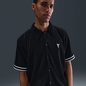 Kobe basketbaltop met plooien en korte mouwen voor heren - Zwart