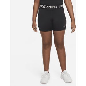 Nike Pro Dri-FIT meisjesshorts (ruimere maten) - Zwart