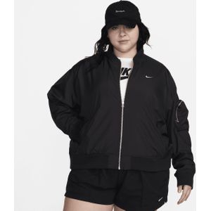 Nike Sportswear Essential oversized bomberjack voor dames (Plus Size) - Zwart