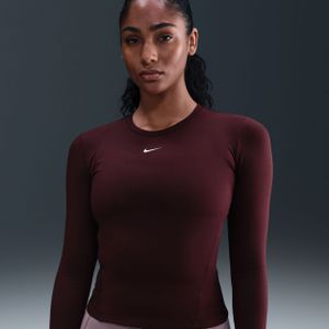 Nike One Fitted Dri-FIT - Damestop met Lange Mouwen - Wit