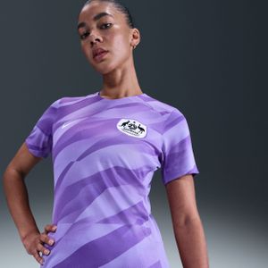 Australië 2024 Stadium Goalkeeper Nike Dri-FIT replicavoetbalshirt met korte mouwen voor dames - Paars