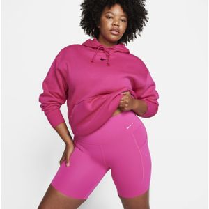 Nike Universa Bikeshorts met hoge taille, zakken en medium ondersteuning voor dames (20 cm) - Roze
