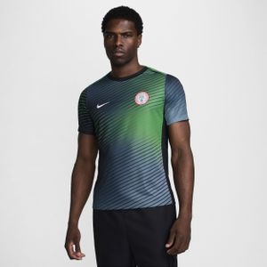 Nigeria Academy Pro Nike Dri-FIT warming-uptop met korte mouwen voor heren - Grijs