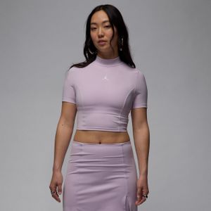 Jordan korte knit damestop met korte mouwen - Paars