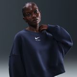 Nike Phoenix Fleece oversized damestop met ronde hals - Blauw