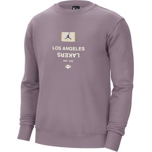 Los Angeles Lakers Courtside Jordan NBA-sweatshirt van fleece met ronde hals voor heren - Paars