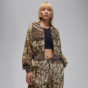 Jordan Brooklyn Fleece Realtree Mod cropped hoodie met rits voor dames - Wit