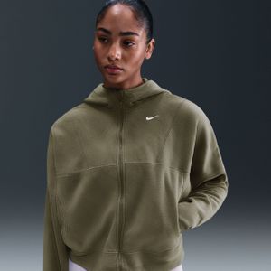 Nike One Therma-FIT damestop met rits over de hele lengte - Groen