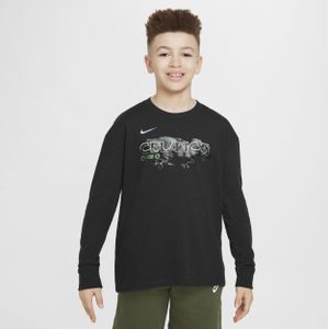 Boston Celtics Essential Nike Max90 NBA-shirt met lange mouwen voor jongens - Zwart