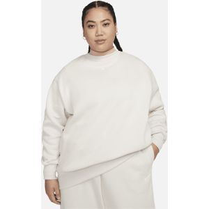Nike Sportswear Phoenix Fleece oversized sweatshirt van fleece met ronde hals voor dames (Plus Size) - Bruin