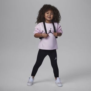 Jordan Soft Touch Mixed Crew tweedelige kleuterset met legging - Zwart
