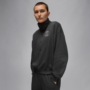 Paris Saint-Germain pullover van fleece met halflange rits voor dames - Grijs