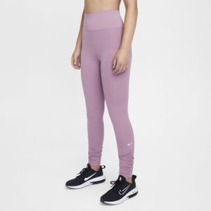 Nike One Dri-FIT legging met hoge taille voor meisjes - Paars