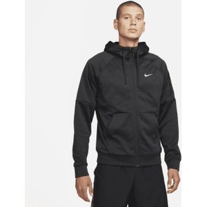 Nike Therma Therma-FIT fitnesstop met rits over de hele lengte voor heren - Zwart