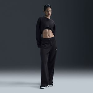 Nike Sportswear Phoenix Fleece Joggingbroek met hoge taille en wijde pijpen voor dames - Zwart