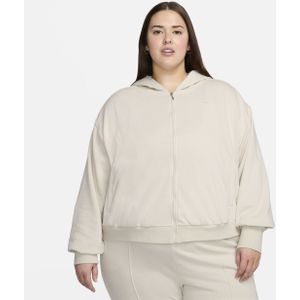 Nike Sportswear Chill Terry ruimvallende hoodie met rits over de hele lengte van sweatstof voor dames (Plus Size) - Bruin