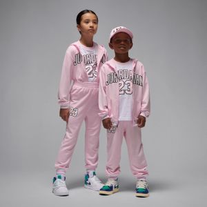Jordan driedelige set van sweatstof met rits voor kleuters - Roze