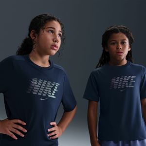 Nike Multi Dri-FIT top met korte mouwen voor kids - Blauw