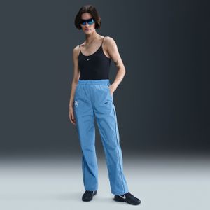 Nederland Windrunner Nike geweven voetbalbroek met hoge taille voor dames - Blauw