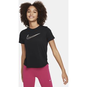 Nike One Dri-FIT trainingstop met korte mouwen voor meisjes - Zwart