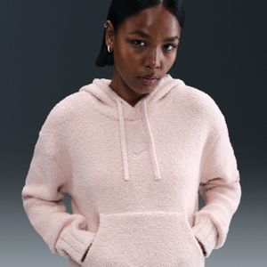 Nike Phoenix Cozy Bouclé ruimvallende knit hoodie voor dames - Roze