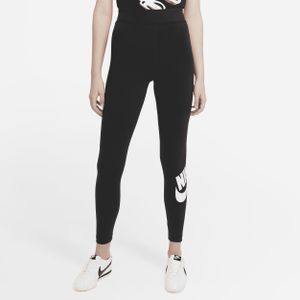 Nike Sportswear Essential Legging met hoge taille en logo voor dames - Zwart