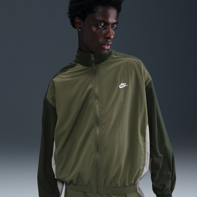Nike Club oversized geweven trainingsjack voor heren - Groen