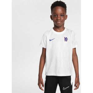 Chelsea FC Academy Pro Nike Dri-FIT voetbaltop met korte mouwen voor kleuters - Wit