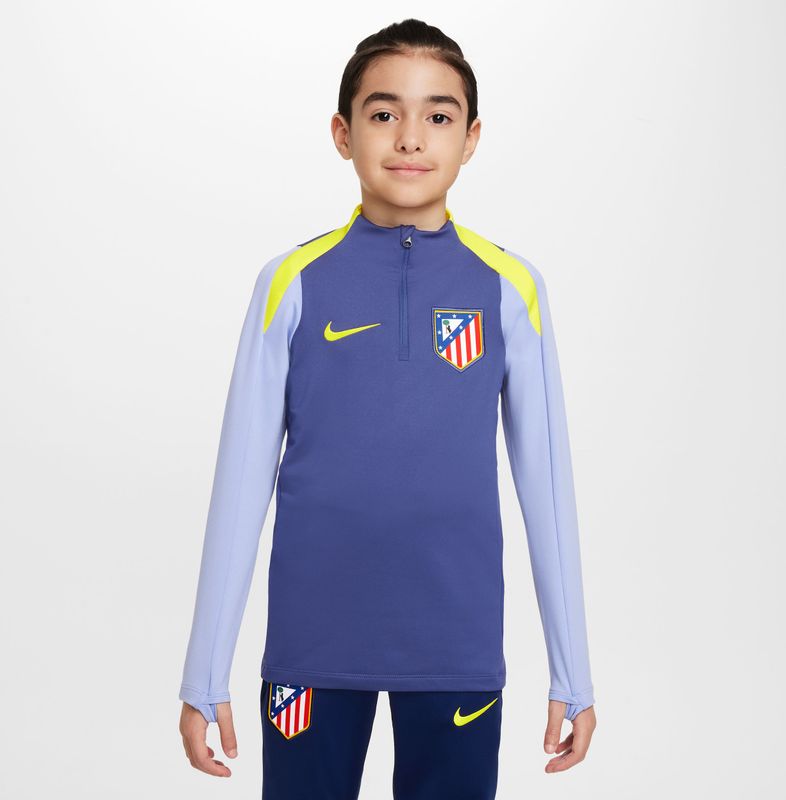 Nike - Atletico Madrid Strike - Trainingstrui - Donkerpaars Geel - 1/4-Zip 2025-2026 Kids