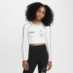 Nike Sportswear croptop met lange mouwen voor meisjes - Wit