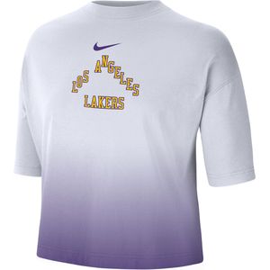 Los Angeles Lakers Courtside City Edition Premium Nike NBA shirt met recht design voor dames - Wit