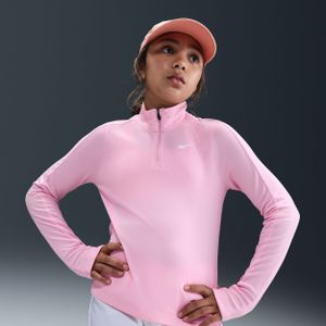 Nike - Dri-FIT - Meisjestop - Medium Soft Pink - Lange Mouwen - Korte Rits