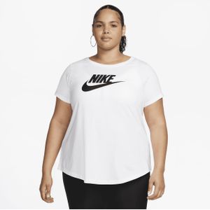 Nike Sportswear Essentials T-shirt met logo voor dames (Plus Size) - Wit