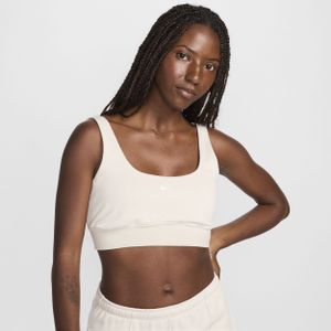 Nike Sportswear Chill Terry aansluitende korte tanktop van sweatstof voor dames - Bruin