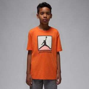 Jordan Flight Essentials T-shirt met boxed logo 3.0 voor kids - Oranje