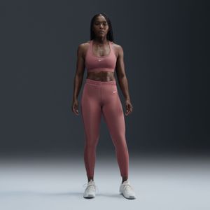 Nike Pro 7/8-legging met halfhoge taille en mesh vlakken voor dames - Roze