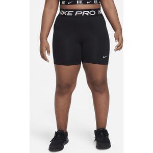 Nike Pro Dri-FIT meisjesshorts (13 cm, ruimere maten) - Zwart