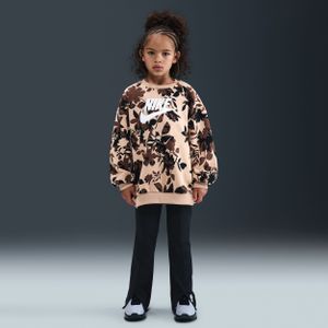 Nike Floral Camo set met top met ronde hals en legging voor kleuters - Zwart