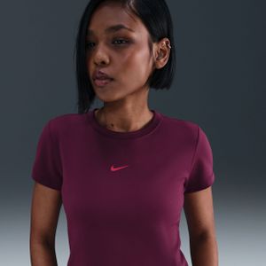 Nike aansluitend cropped top voor dames - Rood